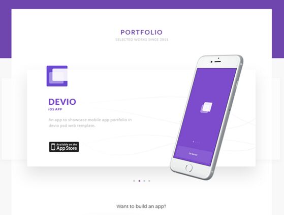 Devio - Free One Page Portfolio Template PSD